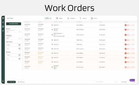 Screen: Work Orders